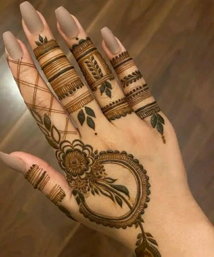 Simple Back Finger Mehndi Design