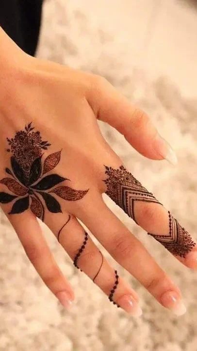 Stylish Mehndi Designs on the back fingers