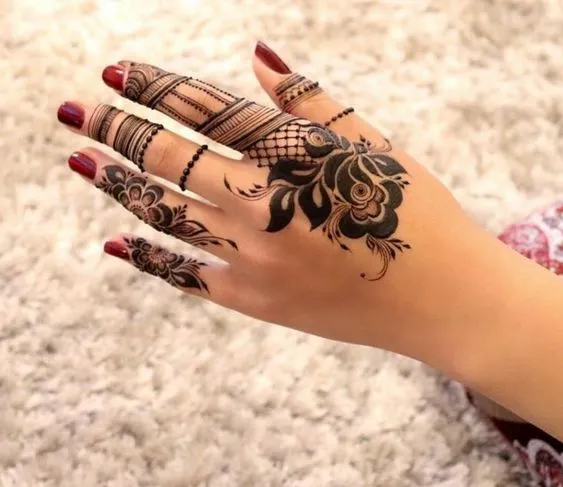 easy mehndi for fingers