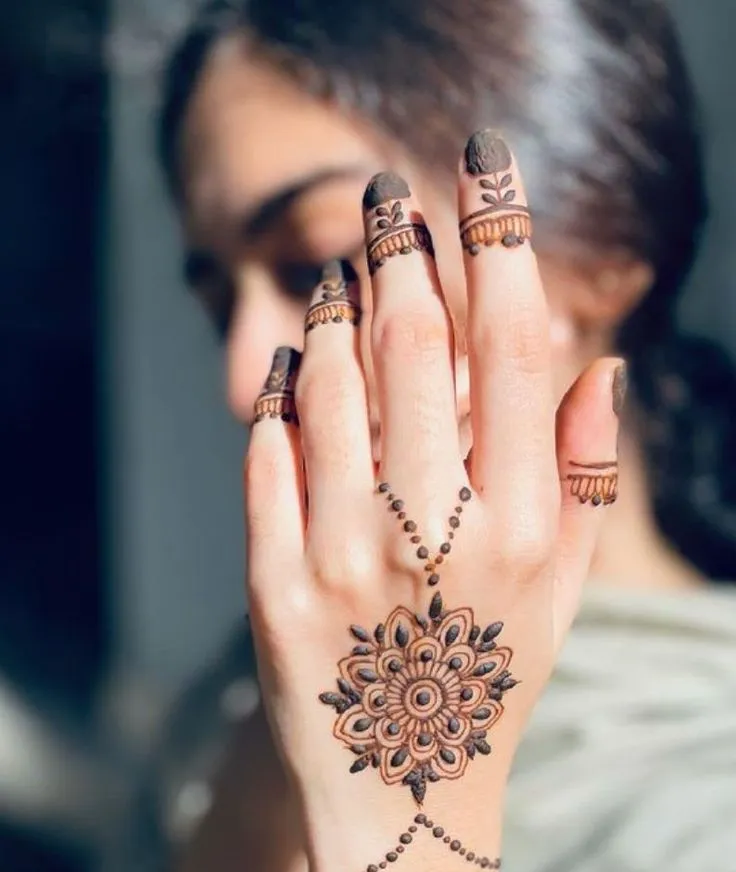 finger mehndi tattoo design