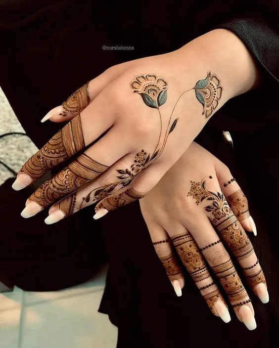 mehndi design finger back