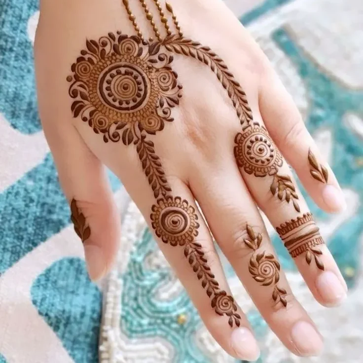 Back Finger Mehndi Design Easy and Beautiful