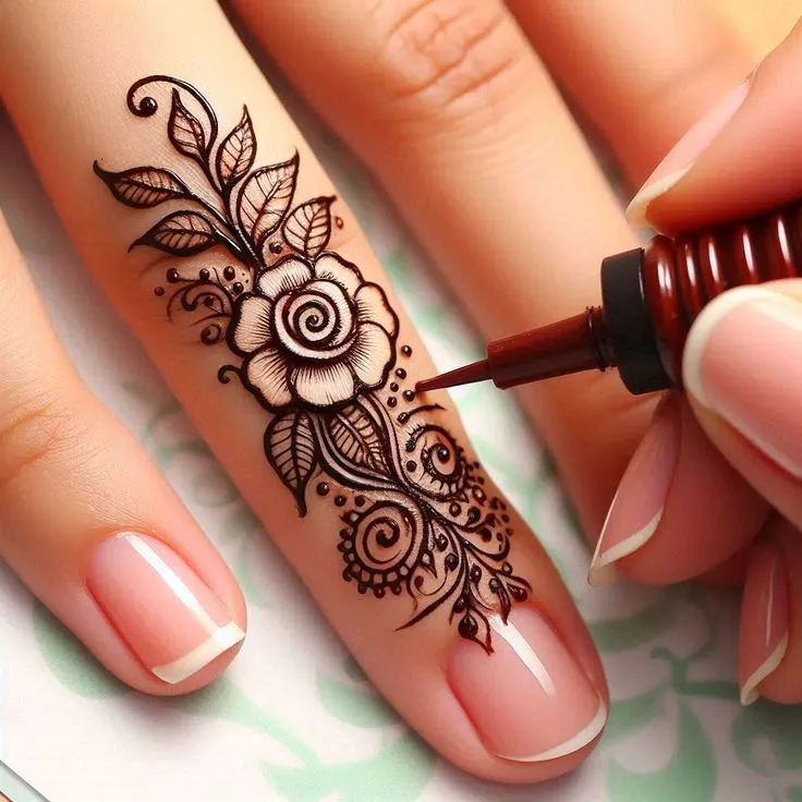 back finger mehndi design