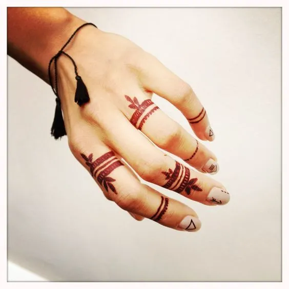 back hand finger mehndi design