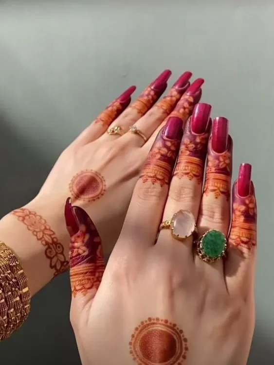 easy mehndi design finger