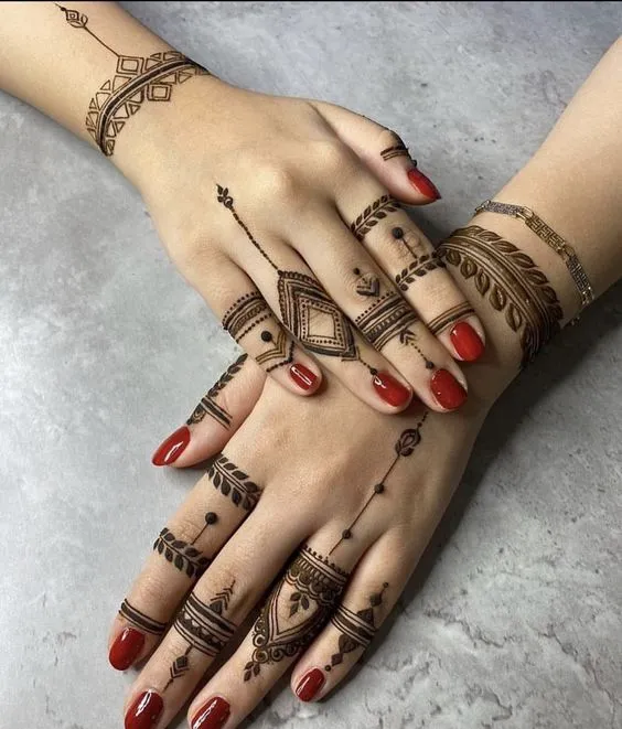 finger mehndi design simple and easy