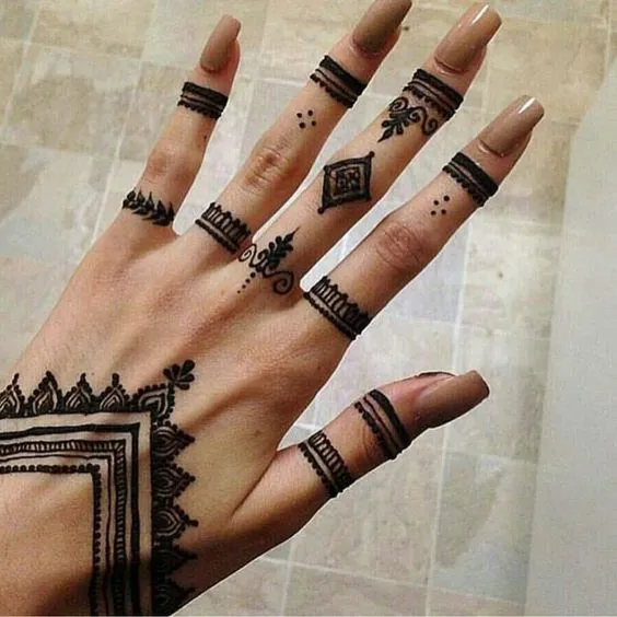 finger mehndi easy