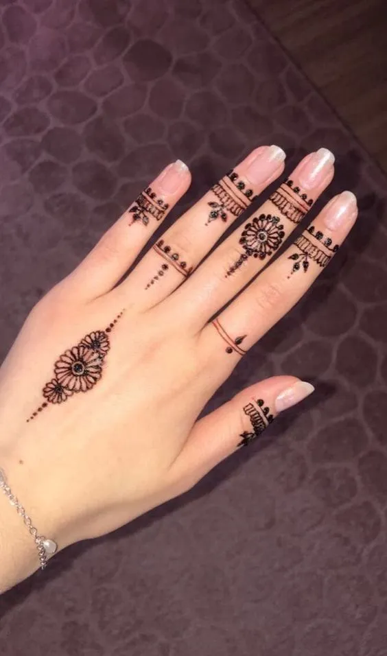 finger ring design mehndi