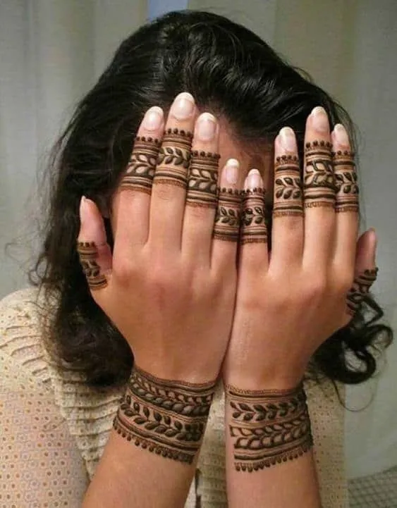 five finger mehndi design