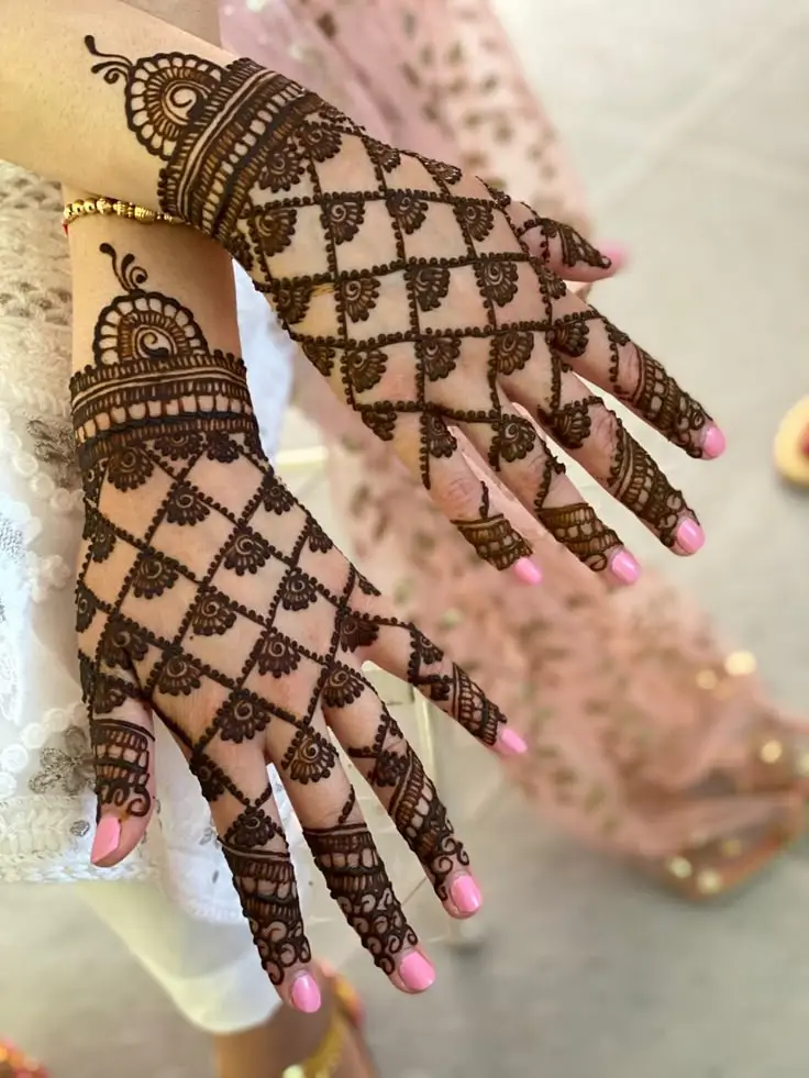 Arabic mehndi for right front hand