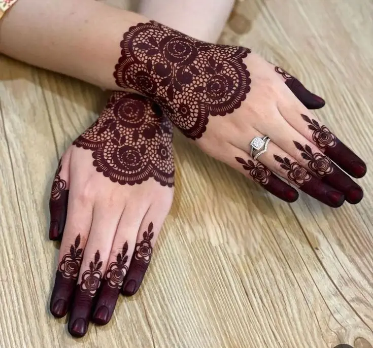Beautiful Floral Arabic Mehndi Design Front Hand Collection
