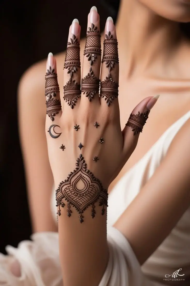 Front Hand Arabic Mehndi Design for Beginners