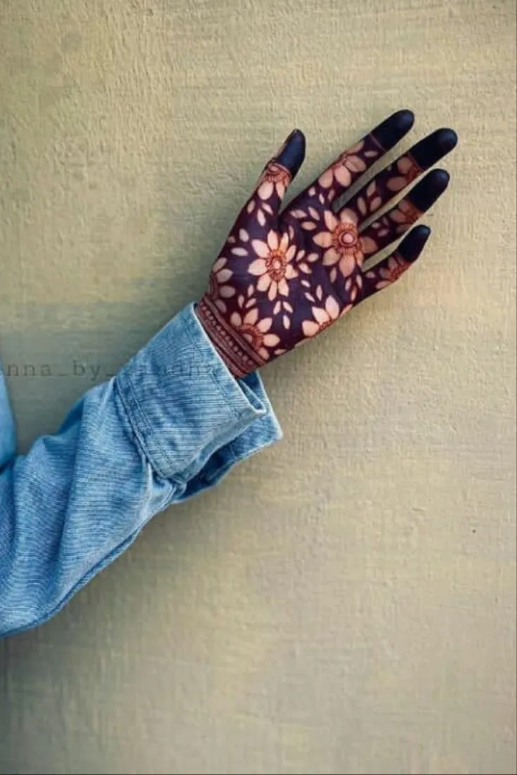 Bold rose tattoo mehndi