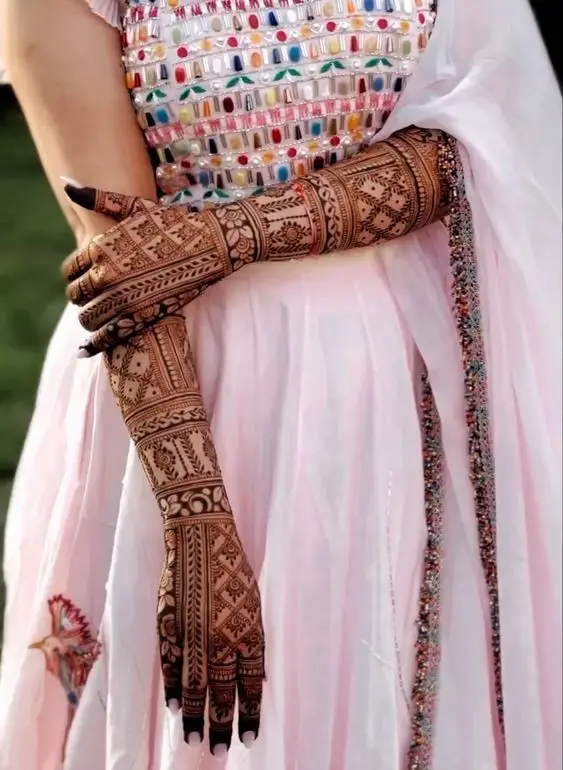 Bridal Mehndi with Real Gold Leaf