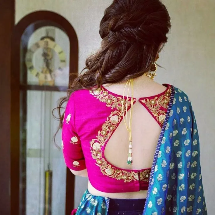 Bridal net back blouse designs