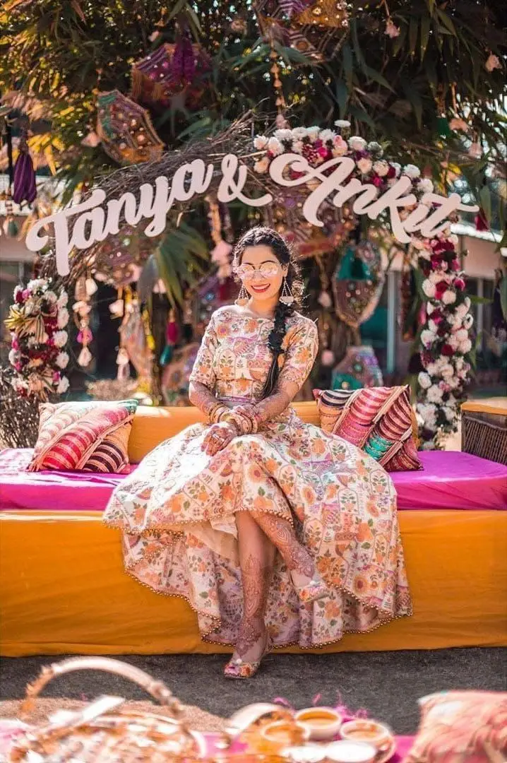 Bridesmaids with Floral Dupatta