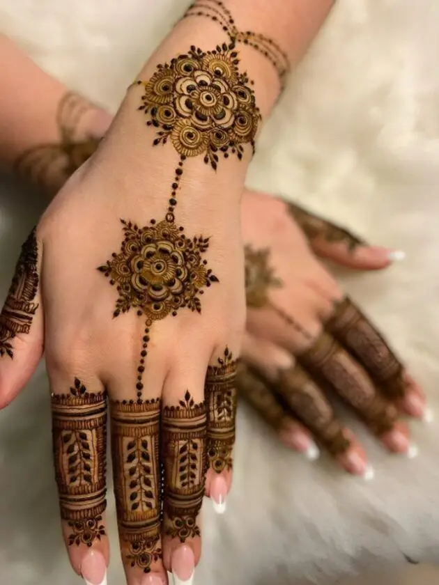 Classic Flower Stylish Back Hand Mehndi Design