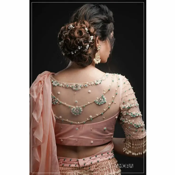Contemporary backless net blouses