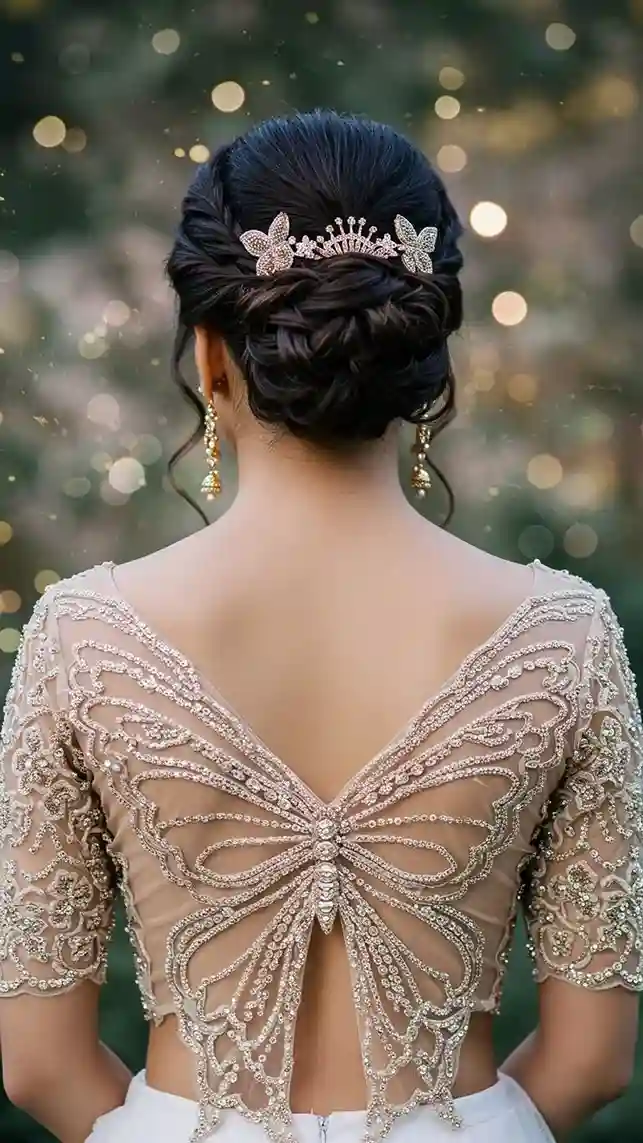 Designer Net Work Blouse Back Styles for Weddings