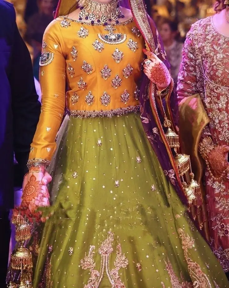 Designer mehndi ceremony dresses