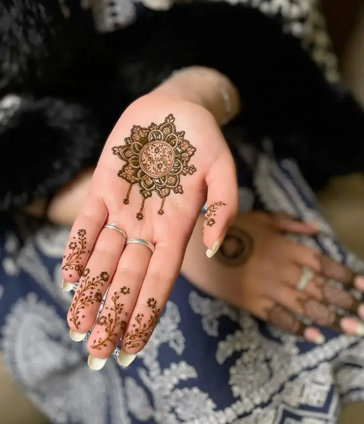 Easy Left Hand Mehndi Pattern
