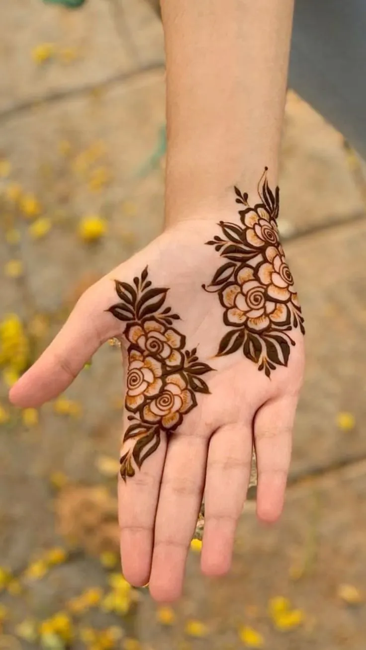 Easy flower henna for beginners