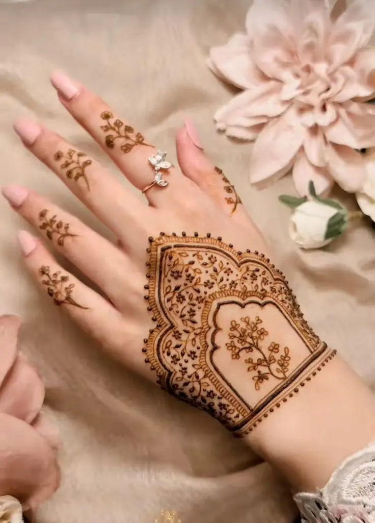 Easy flower mehndi for beginners