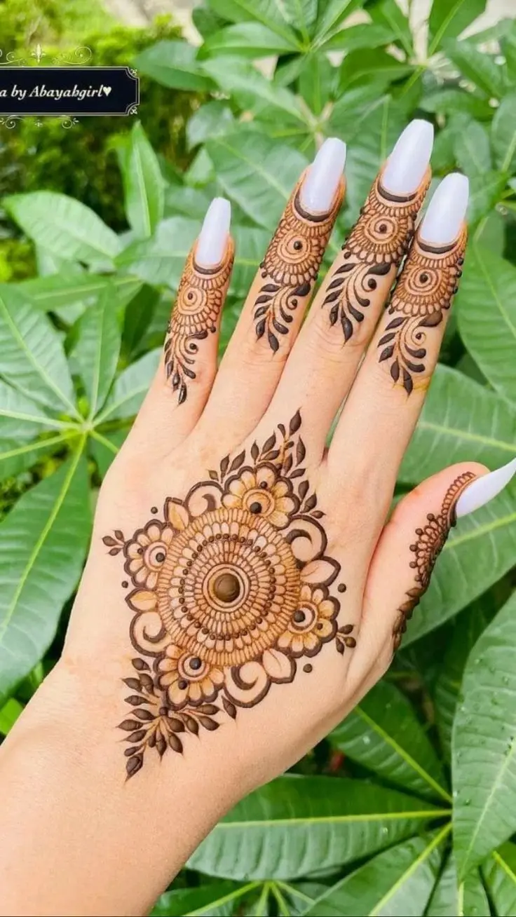 Engagement floral mehndi design
