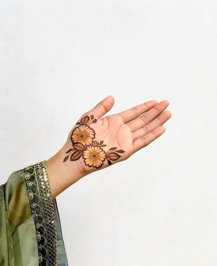 Festival henna with flowers
