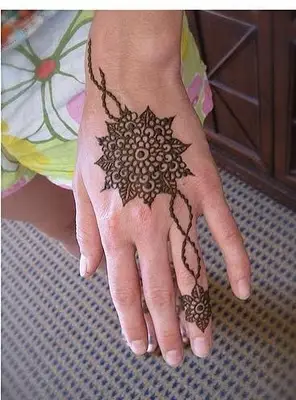 Filled floral mehndi for hands