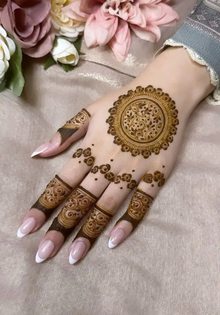 Front Left Hand Mehndi Design Ideas