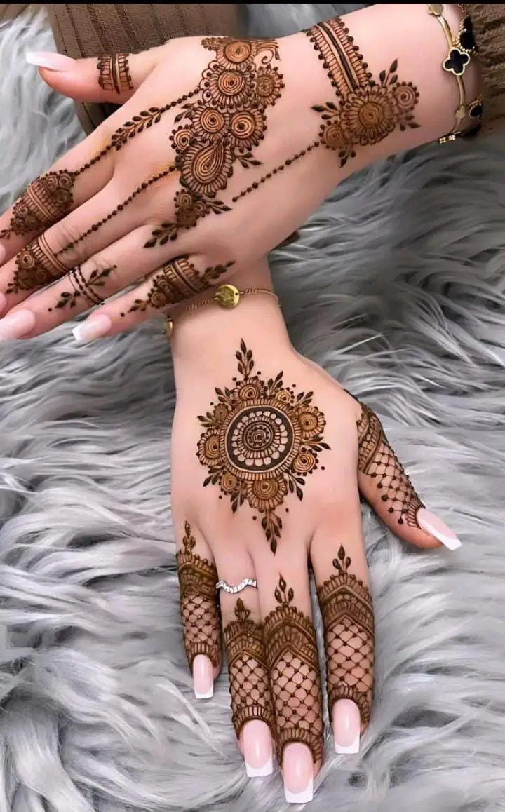 Front Mehndi Design Left Hand Looks