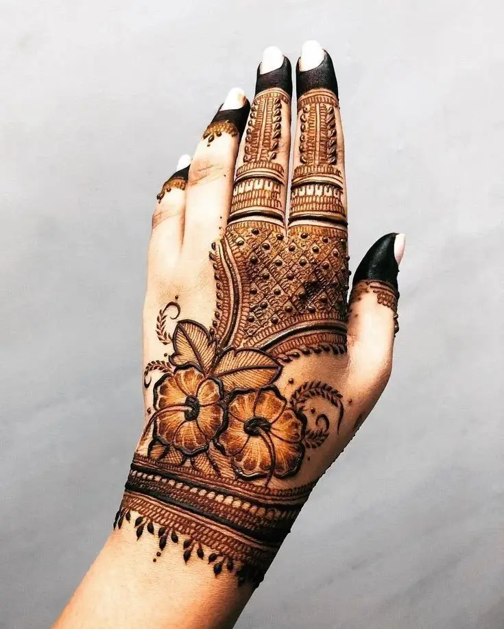 Geometric Left Hand Henna