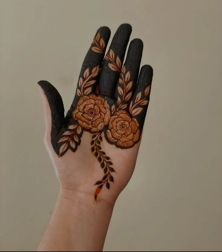 Indian rose mehndi art