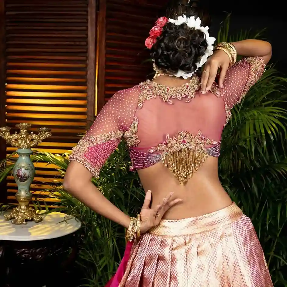 Latest Back Net Work Blouse Designs