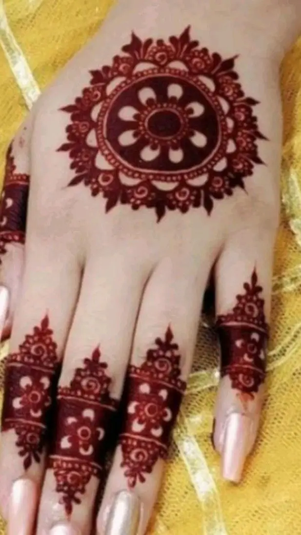 Mandala flower back hand mehndi