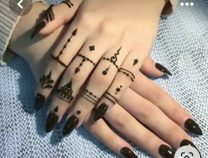 Negative Space Fingertip Mehndi