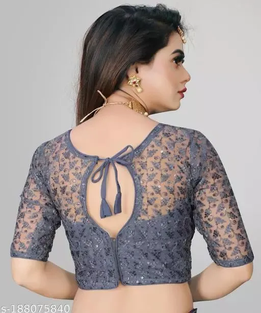 Net blouse back cut work