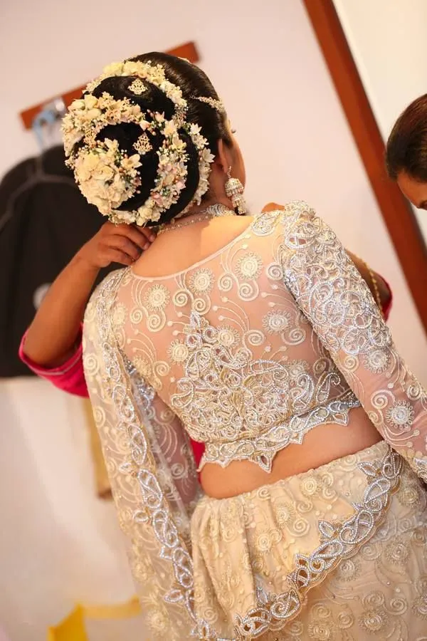 Party wear net back blouse