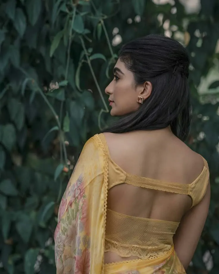 Sequins net back blouse