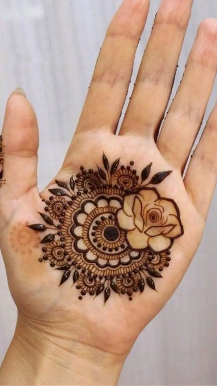 Shaded flower mehndi for back hand