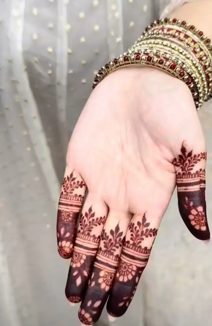 Side hand flower mehndi design