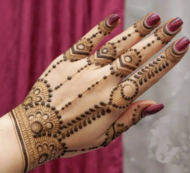 Simple Arabic Mehndi Designs for the Left Hand