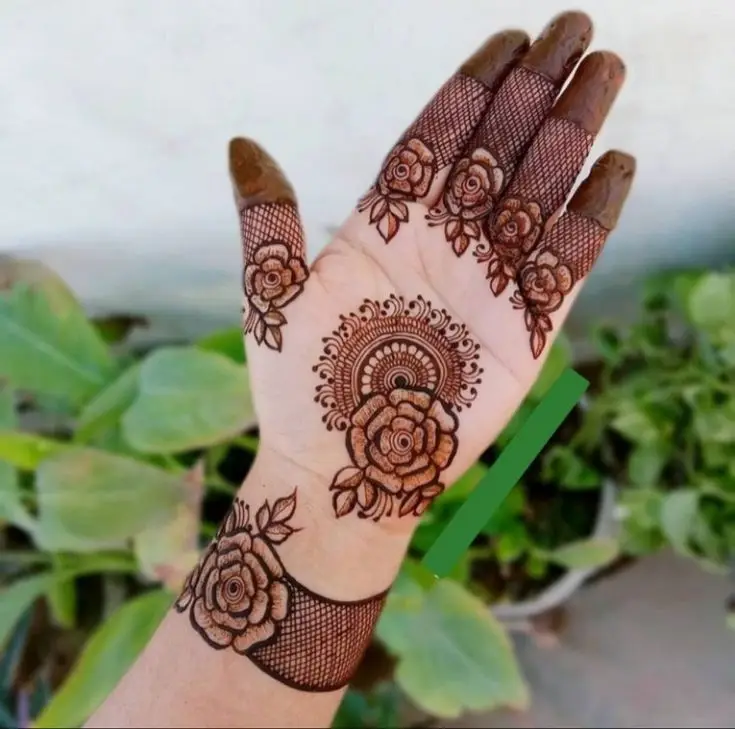Simple Flower Stylish Back Hand Mehndi Designs
