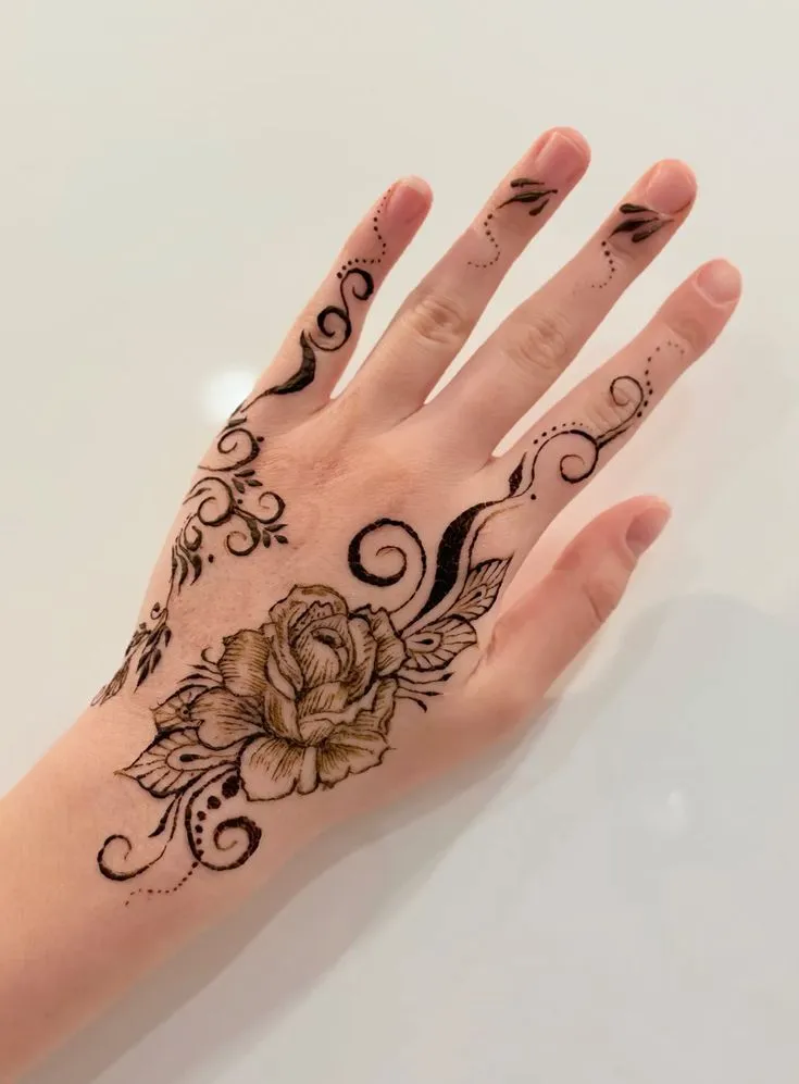Step by step floral mehndi