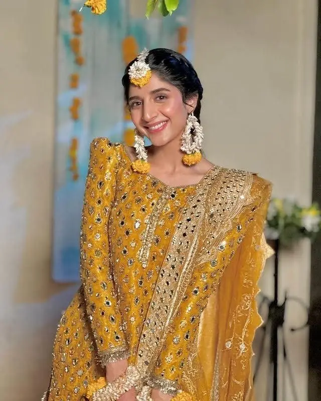 Stone work mehndi ceremony outfit