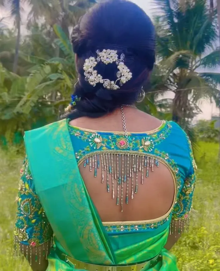 Stylish net back neck designs