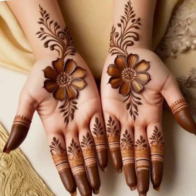 Trending henna flower patterns