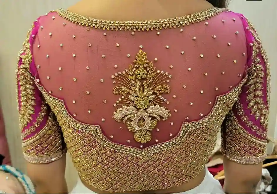 Trendy Net Blouse Back Neck Ideas