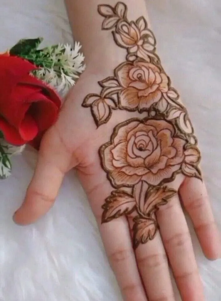 Valentine's day rose henna
